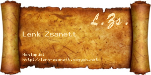 Lenk Zsanett névjegykártya